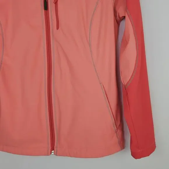 Columbia Softshell Fleece Jacket Coral Zip Up Outdoor Hiking Winter Fall Medium - Picture 9 of 11